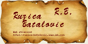 Ružica Batalović vizit kartica